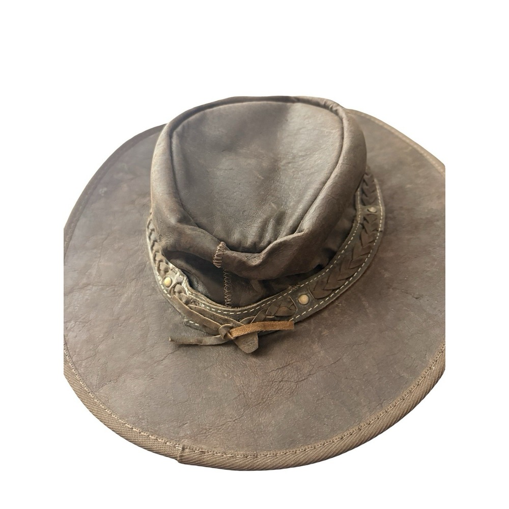 Barmah 1018 Kangaroo Leather Squashy Hat Brown Mens Large Australia